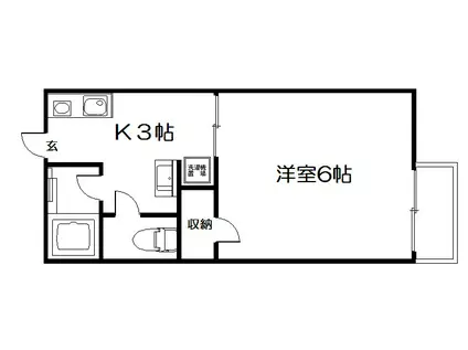 サニーコーポ岡崎(1K/1階)の間取り写真