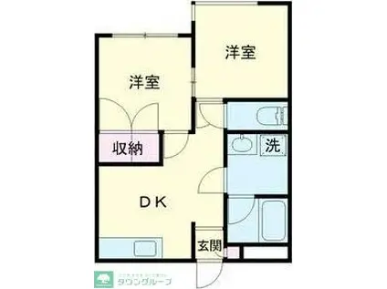 ドミ・ジュネス(2DK/3階)の間取り写真