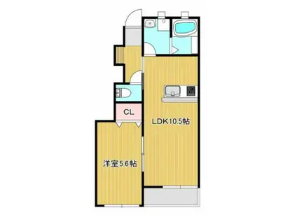 プティーシュシュ雄町 102(1LDK/1階)の間取り写真