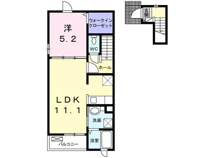 ウエクン ロイテ(1LDK/2階)の間取り写真