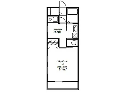 大橋マンション(1K/2階)の間取り写真