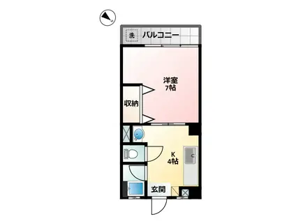 八木原第二ビル(1K/2階)の間取り写真