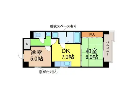 松原メイトマンション(2DK/1階)の間取り写真