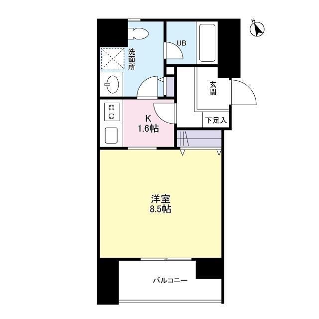 オーキッドプレイス(1K/2階)の間取り写真