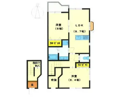 ガーデンヒル石山(2LDK/2階)の間取り写真