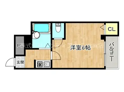 ロイヤルメゾン生野(1K/2階)の間取り写真