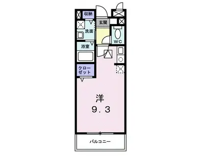 オーブ柏座(ワンルーム/1階)の間取り写真