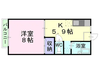 パナハイツ総社3(1K/2階)の間取り写真