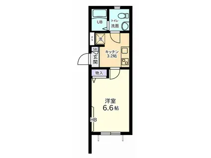 サン・クレスト武蔵野(1K/1階)の間取り写真