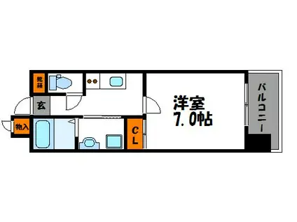 サヴォイ テンジンスクワイヤー(1K/7階)の間取り写真