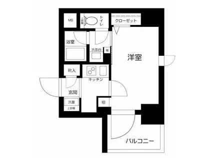 GRANSITE千代田水道橋(1K/9階)の間取り写真