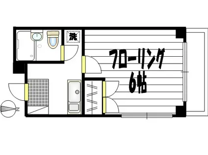 戸山イーストヒルズ(1K/4階)の間取り写真