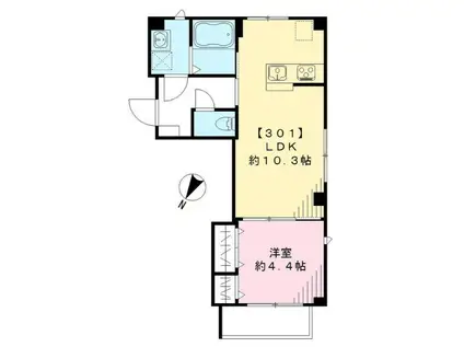 マトーニ ロッシ(1LDK/3階)の間取り写真