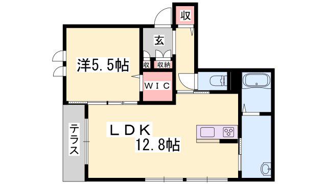 リメインらかん W棟・S棟・E棟(1LDK/2階)の間取り写真