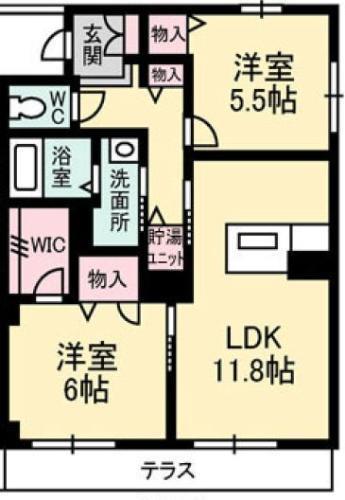 グランベレオ川口(2LDK/1階)の間取り写真