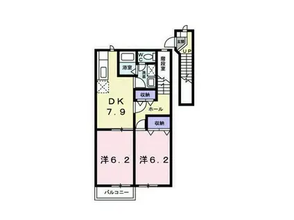 メゾン恵比寿(2DK/2階)の間取り写真