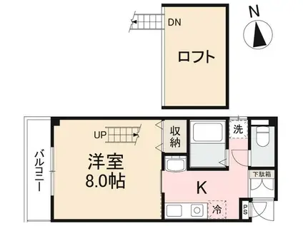 ハイエスト松島(1K/3階)の間取り写真