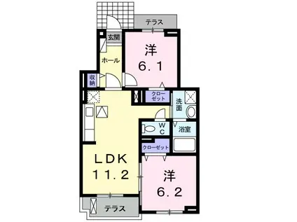 ユーミードリーム(2LDK/1階)の間取り写真