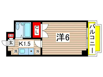メビウスセイワ(1K/2階)の間取り写真