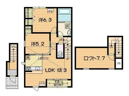 D-FAR NIENTE(2LDK/2階)の間取り写真