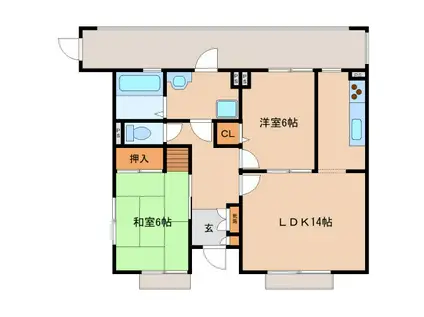 パークハイム(2LDK/1階)の間取り写真