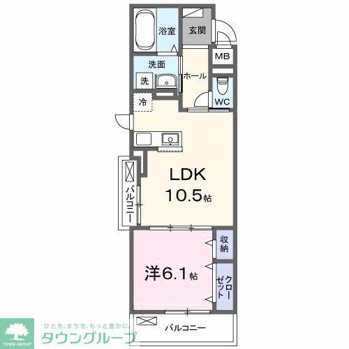 ベルヒルズノース(1LDK/3階)の間取り写真