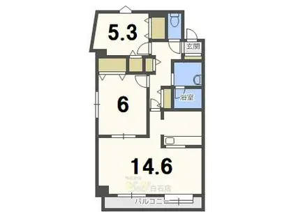 ニューノース弐番館(2LDK/2階)の間取り写真