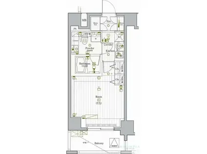 PREMIUM CUB G 駒沢大学(1K/4階)の間取り写真