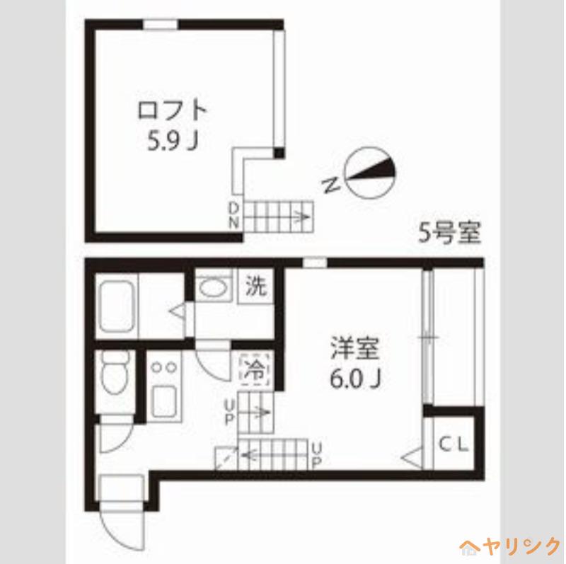 ハーモニーテラス大杉町III(1K/1階)の間取り写真