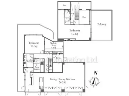 マナー元麻布(2SLDK/4階)の間取り写真