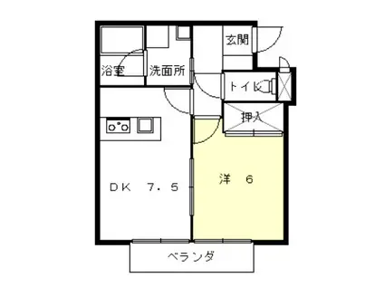 シティハウス書写(1DK/2階)の間取り写真