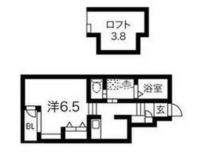 あんしん宮川町08-3006(ワンルーム/1階)の間取り写真