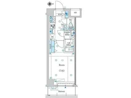 エストゥルース両国II(1K/4階)の間取り写真
