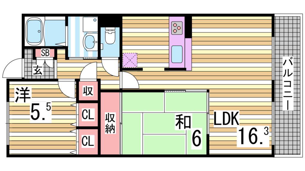 グランデージー(2LDK/1階)の間取り写真