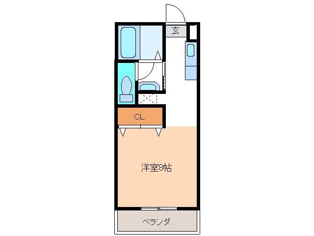 ヴィラ・サンテラス(1K/4階)の間取り写真