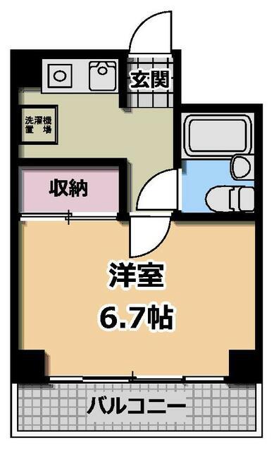 シオンハイツ(1K/2階)の間取り写真