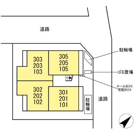 ジェルベーラ東柏ヶ谷(1LDK/1階)の間取り写真