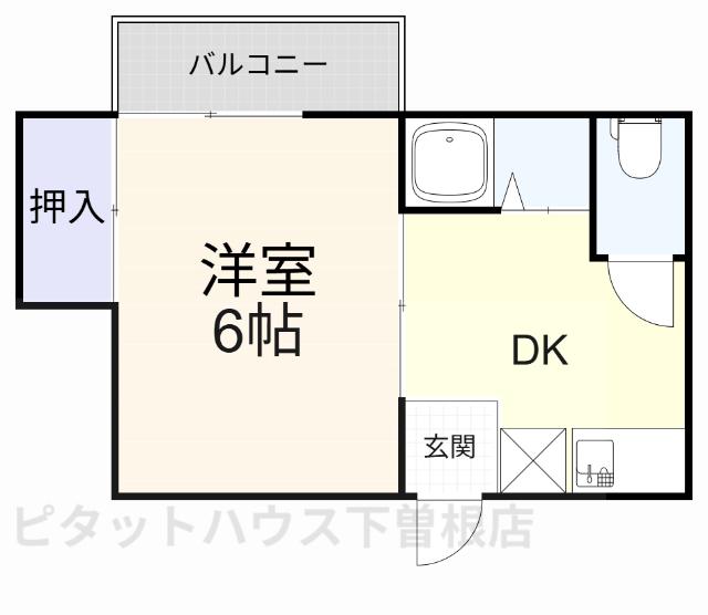 コーポすが(1DK/2階)の間取り写真