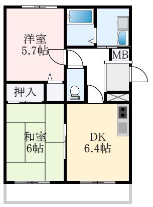 ANESIS OCTO(2DK/2階)の間取り写真