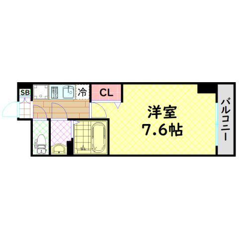 LALA PLACE難波ガルテン(1K/3階)の間取り写真