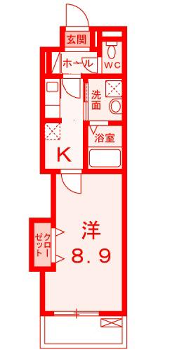リヴィエールプラス(1K/7階)の間取り写真