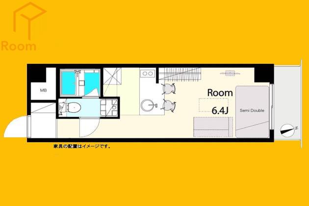 ロイヤルハイツ新宿御苑(ワンルーム/4階)の間取り写真