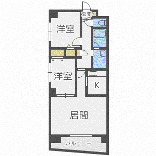 ファーストプレイス(2LDK/2階)の間取り写真