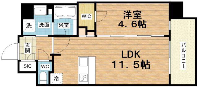 カーサレグラス福島野田(1LDK/3階)の間取り写真