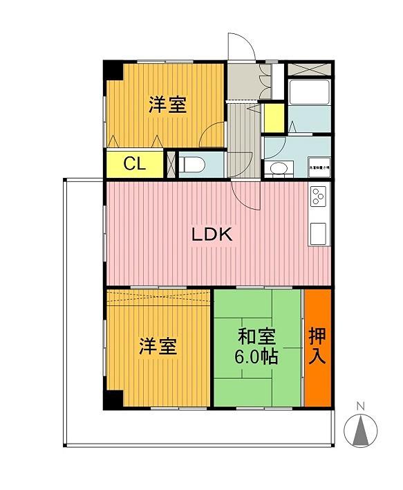 ユニーブル原央(3LDK/13階)の間取り写真