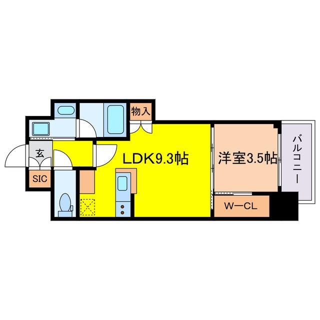 アーバネックス南森町イースト(1LDK/5階)の間取り写真