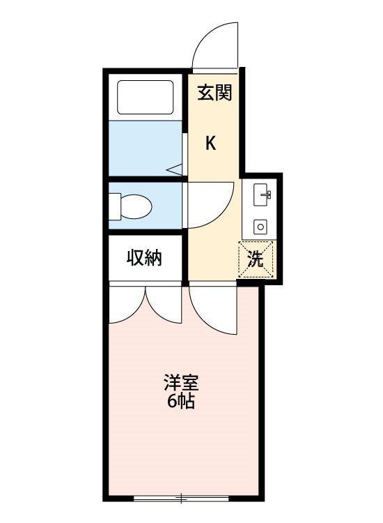 アヴィオンIII(1K/1階)の間取り写真
