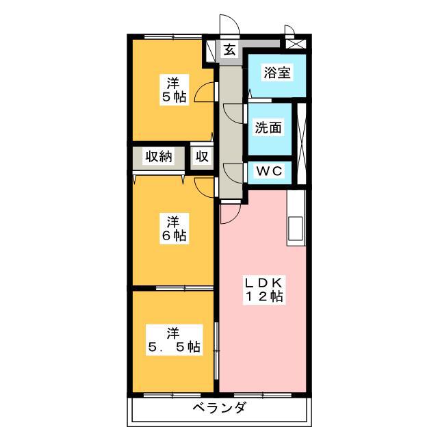 メゾン クラージュ(3LDK/3階)の間取り写真
