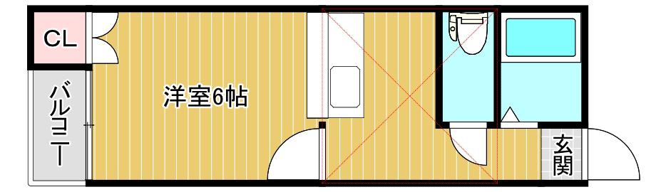 コーポアンデス(1K/2階)の間取り写真