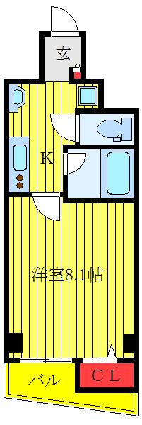 フェルクルール赤羽岩淵(1K/6階)の間取り写真